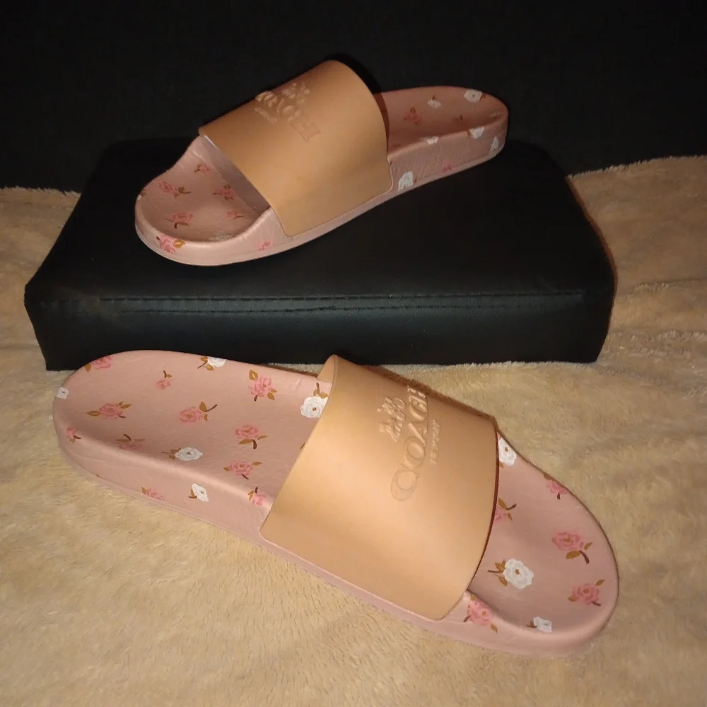 Women's Coach Floral Slides size 8 - Picture 4 of 8